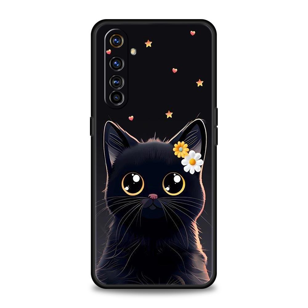 cartoon lovely cat Art fashion Phone Case For Realme 12 11 10 9 8 5G 7 6 GT5 GT3 GT2 Pro C21 C11 C25 C35 GT Neo 2 3 3T 5 Cover