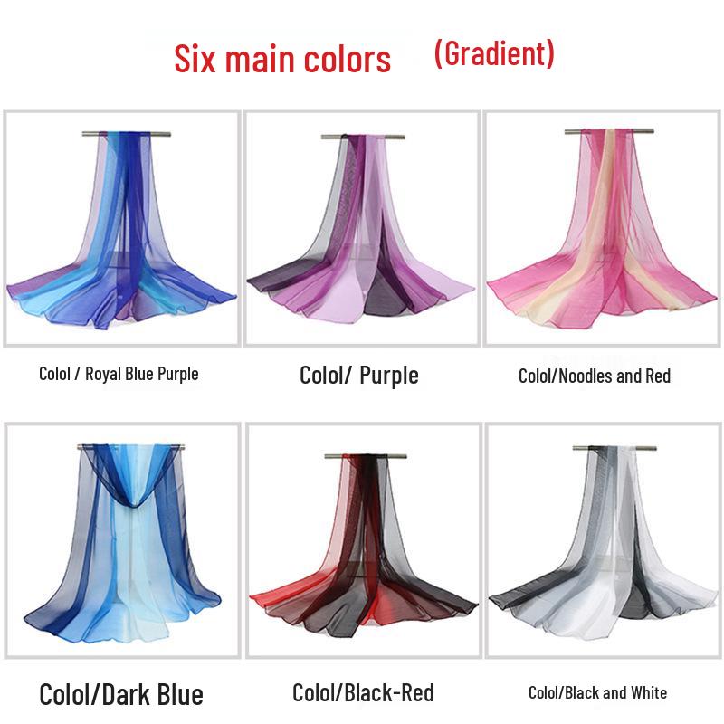 Silk Gradient Scarf for Elegant Women: Perfect for Stage, Catwalk, Dance, and Model Training.