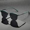 Gafas de Sol Parasol Espejo Antiguo Metálico, Un Nuevo Estilo de Gafas de Sol de Media Montura Modernas y Universales, Gafas de Sol Cuadradas Elegantes