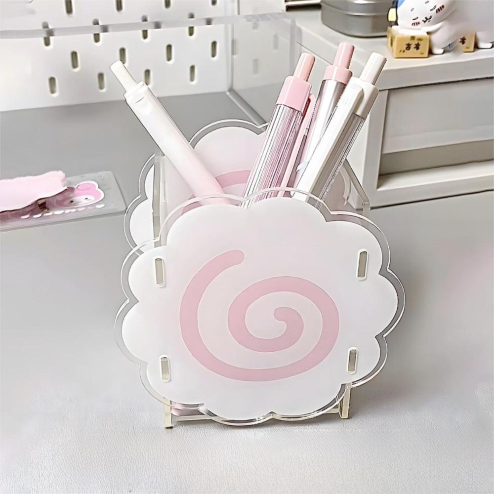 

Acrylic Pen Holder Cute Sweet Storage Box High Quality Desktop Organizers Box Home Office Supplies