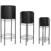 Blumenkübel - DKD Home Decor - Set - Metall - Schwarz - 70x30x30 cm