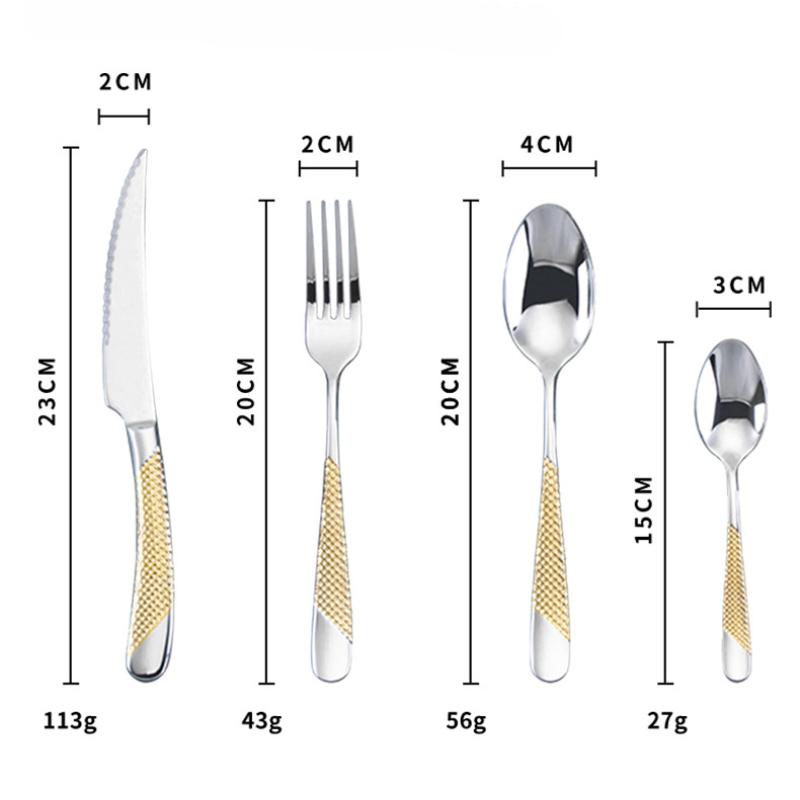 Kitchen Tableware Cutlery Set Cutlery Set Stainless Steel Luxury Dinnerware Fork Spoon Knife Western Dinner Set Gold