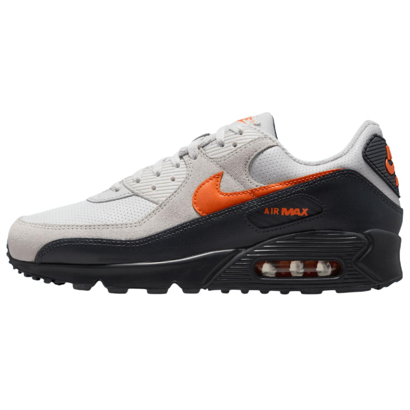 

Nike Air Max 90 Abrasion Resistant Abrasion Resistant Low top Casual Running Shoes Unisex Gray Black Orange IF0670-003 40.5