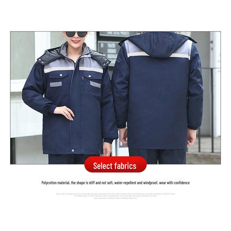 Thickened Winter Cotton Work Suit with Custom Logo for Auto Repair