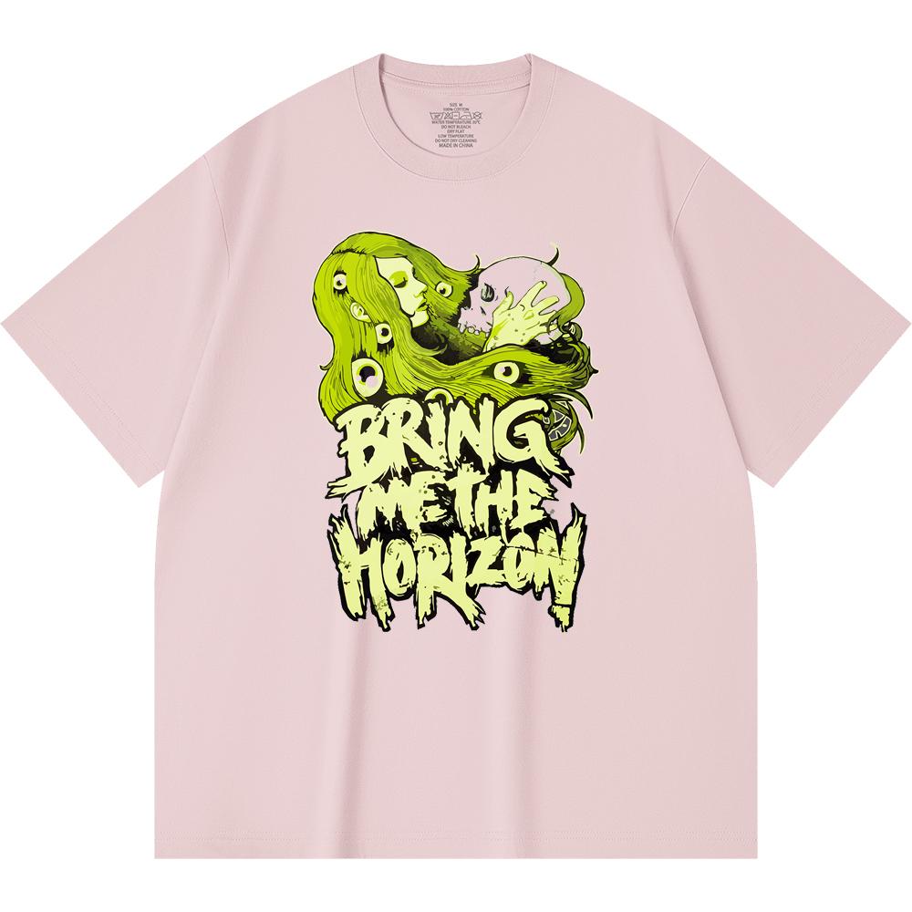 230 g/m² 100% katoenen heavy metal T-shirt met rockband- en popmuziekprint, unisex T-shirt van zwaar katoen.
