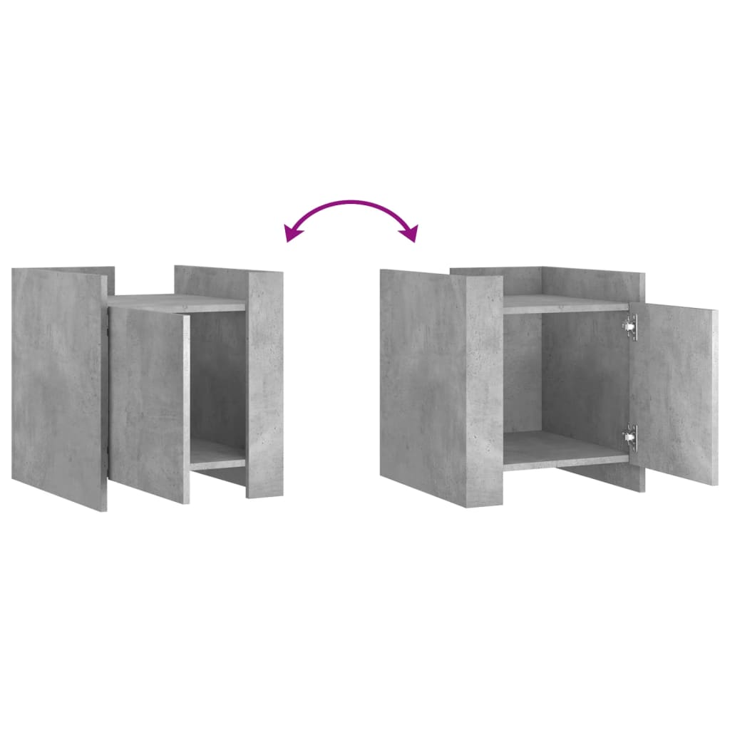 Nightstand Concrete Grey 45x50x50 Cm Engineered Wood