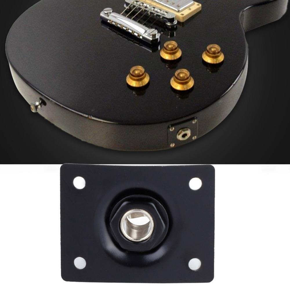 2 Piezas Jack de Entrada Metálico 1/4 de Pulgada Piezas de Guitarra Reemplazo Placa de Jack de Salida Guitarra Eléctrica