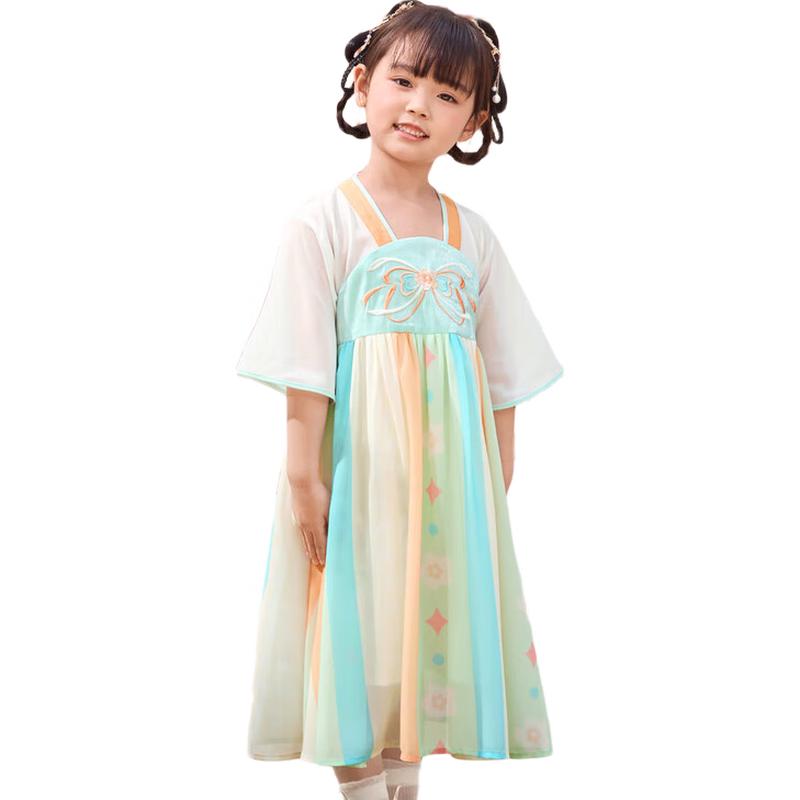 Balabala Girls Embroidered Hanfu Style Summer Dress 90