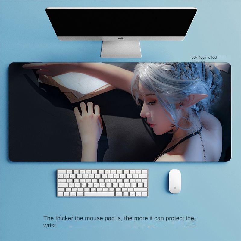 Mauspad, übergroß, Büro-Tastenkombination, integriertes Schloss, verdickt, individuell, gut aussehend, für Studenten, Computer, E-Sport, Tischmatte