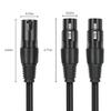3Pin Male to Double Female Plug Y Splitters Adapters Cable Wire for Amplifiers Speakers Headphones