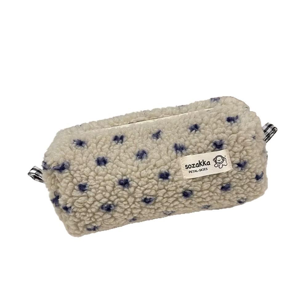 Plush Heart Pencil Case For Students With Large Capacity Storage Bag For School Supplies