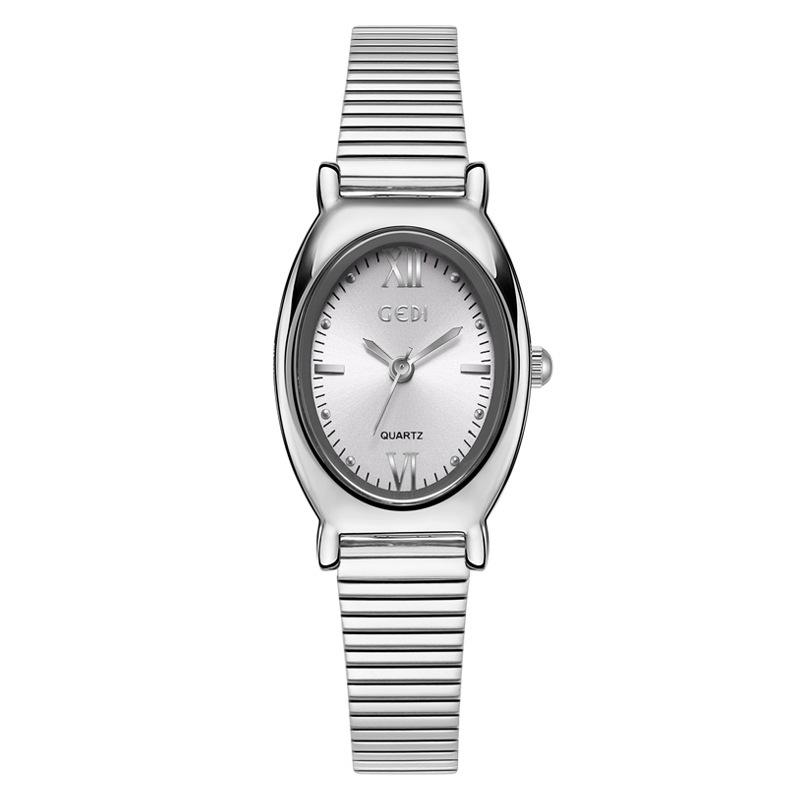 Retro High-Value Women'S Watch Niche Exquisite Oval Steel Belt Watch Women'S Medieval Waterproof Quartz Watch