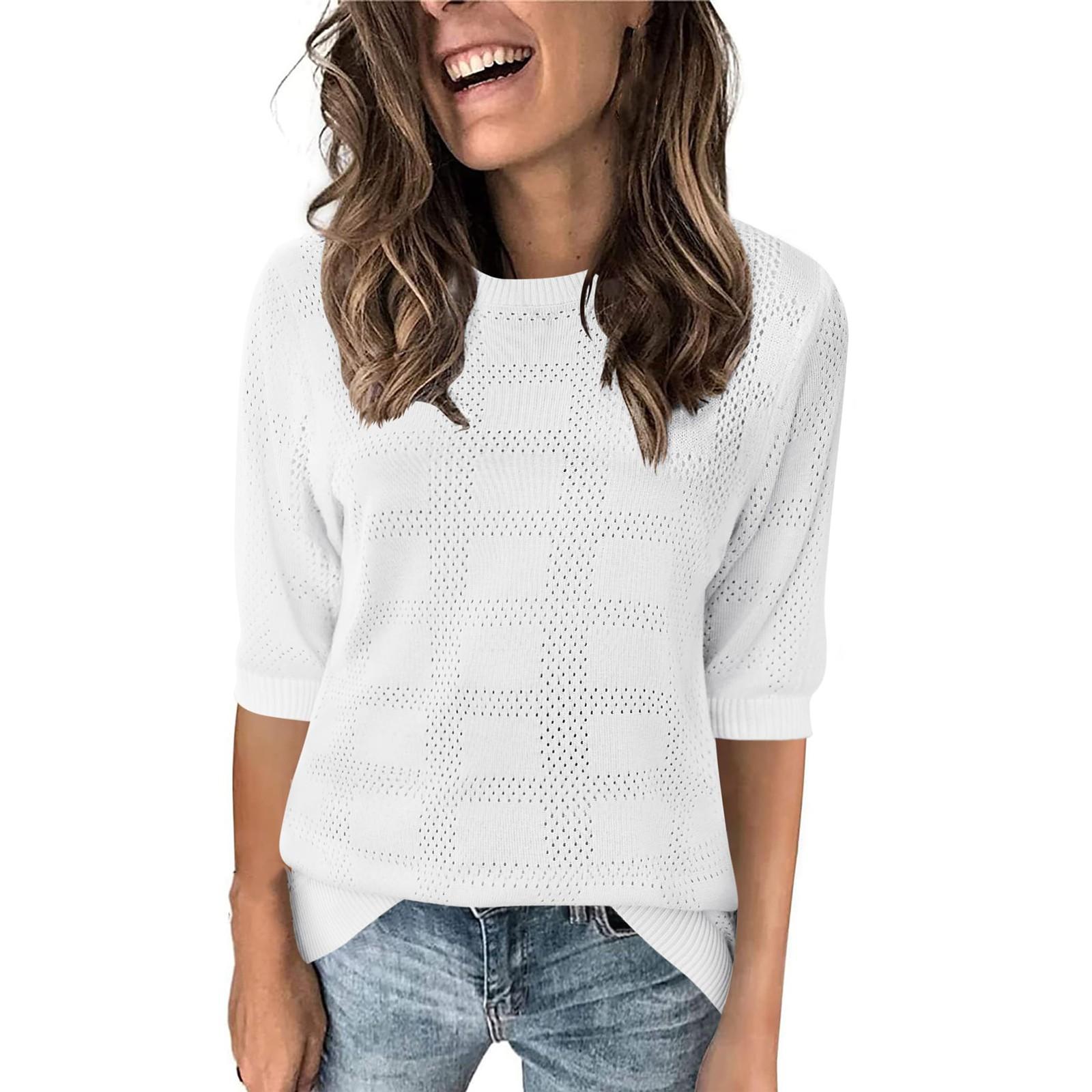 

Женские повседневные свободные рубашки модные топы футболки футболки S белый