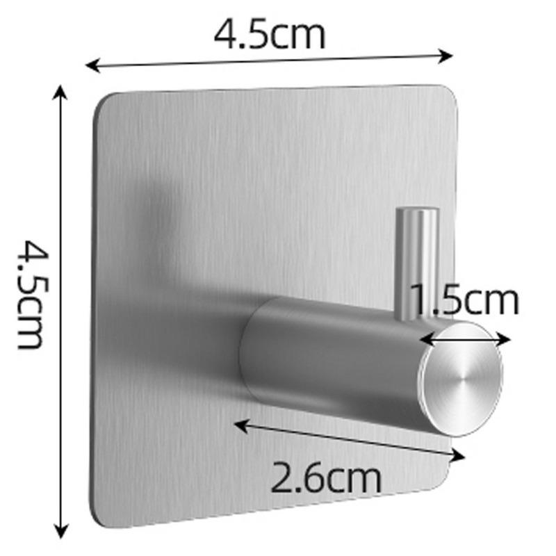 Self Adhesive Door Hook Key Holder Towel and Robe Holder Stainless Steel Kitchen Hardware Hook Bathroom Supplies Storage Hook