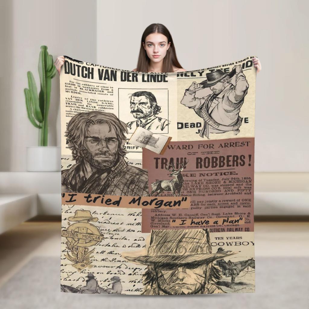 Arthur Morgan Blanket Multi-size Cozy and Lightweight Throw Blankets for Sofa Couch and Bed