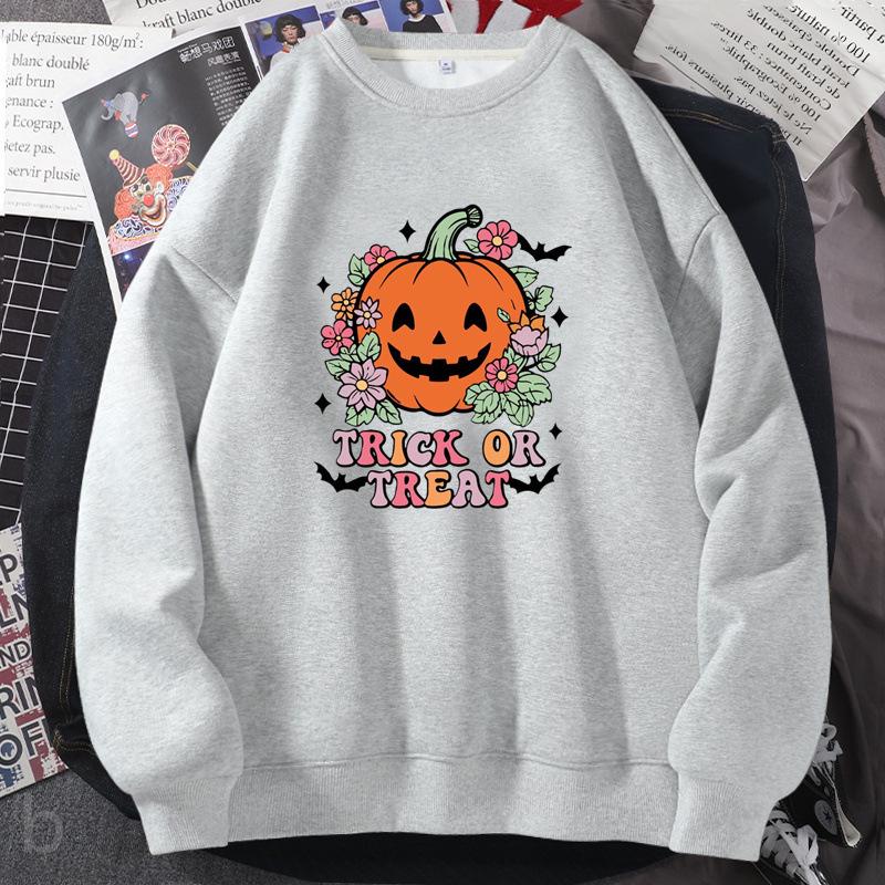 Women's 2025 Fashion Pumpkin Print Round Neck Sweatshirt