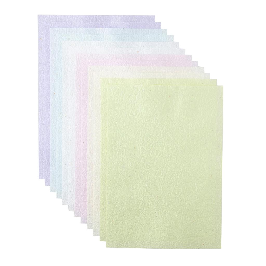 Kawasumi Washi Japanese Pastel Lightly Toned Momi Washi Paper with Gold and Silver A3 x 6 12 Sheets Paper, Colors, Colors, Sprinkles, Size, Approx.