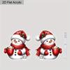 2D Flat Christmas Red Snowman Dangle Earrings, Lightweight Acrylic Material, Ideal for Party Gifts, Jewelry, and Christmas Gifts.