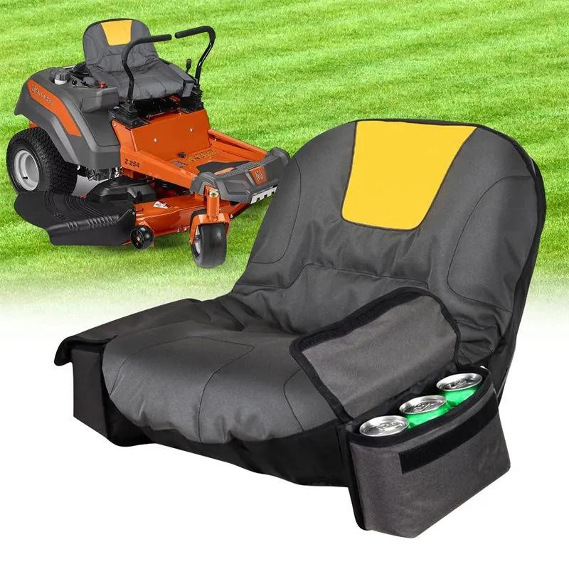 Universal Lawn Mower Seat Cover Waterproof Tractor Seat Cushion Pad with Storage Pocket for John Deere Kubota Mowers Tractors
