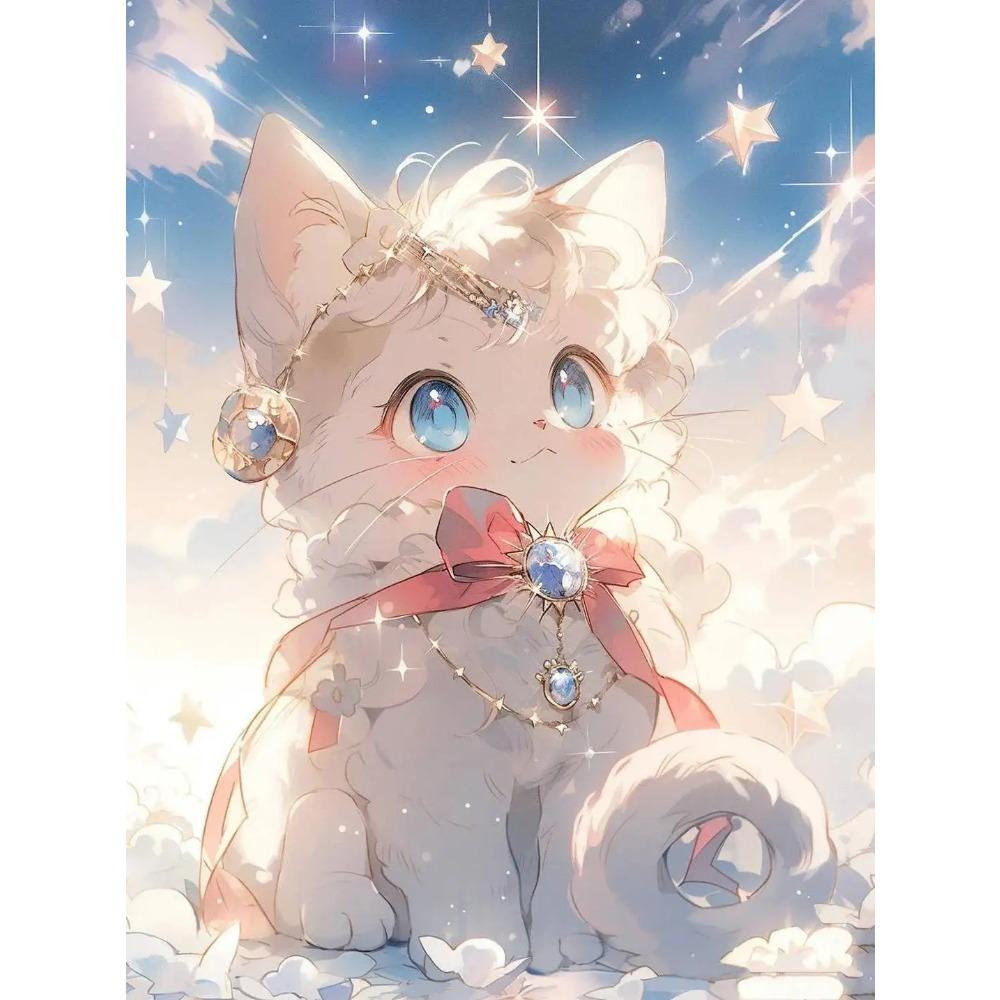 

DIY Повний круглий алмазний живопис Вишивка хрестиком 3D милий кошеня тваринна сцена Маленька квітка домашнє декоративне мистецтво Алмазний живопис 5d алмазний живопис Full Square 30X42.5CM