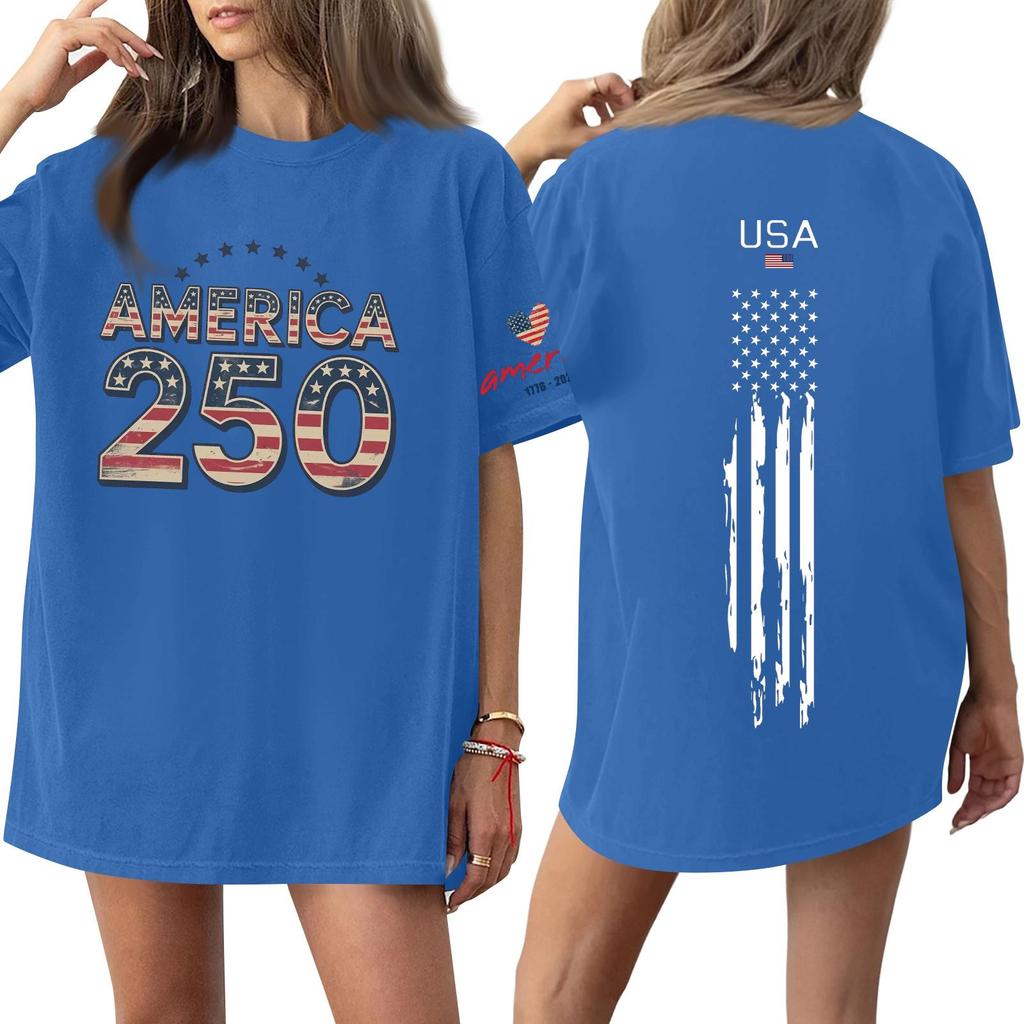 Women's Casual Fashion Round Neck Casual Print Short Sleeve T-Shirt Top