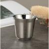 80ml Stainless Steel Mini Coffee Cup Summer New Simple Flat Bottom Cup Wall Heat-insulating Coffee Cup Portable Small Drink Cups