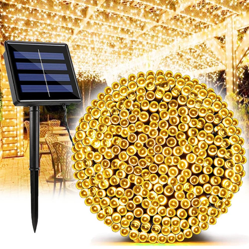 Solar Powered Led String Lights Outdoor Waterproof Fairy Lights String Solar Garland For Patio Wedding Christmas Garden Light