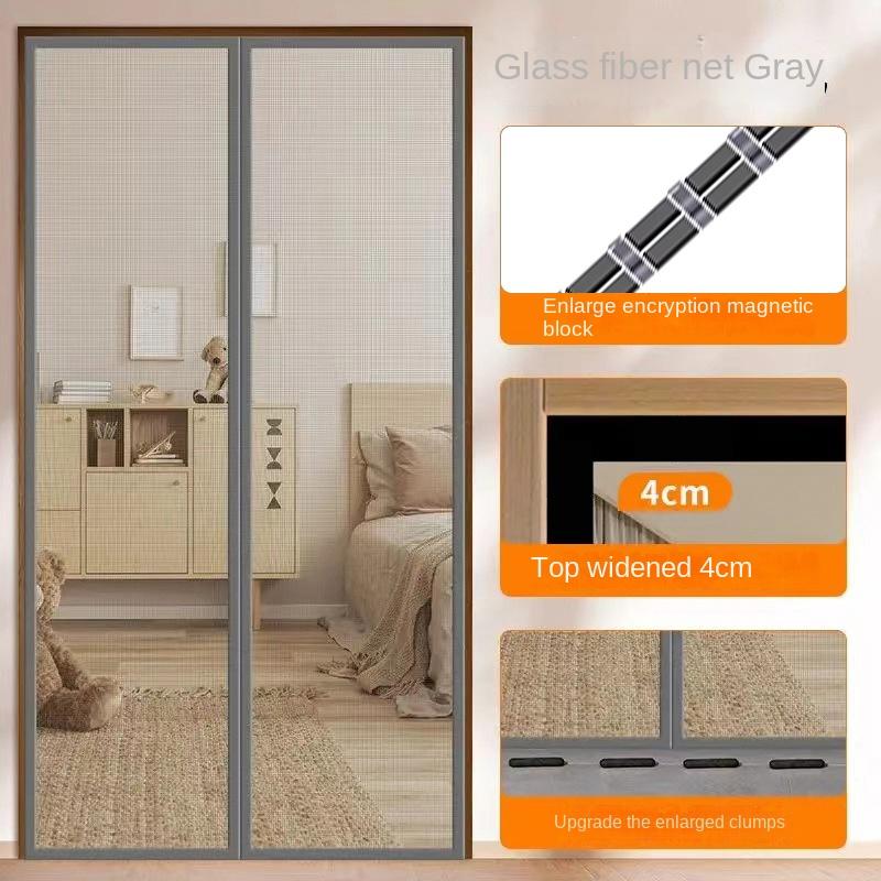 Customize Fiberglass Door Curtaih Flame-retardant Velcro, Easy To Install Self-adhesive Door Curtains, No Need To Drill Holes To Cover Partition Doors