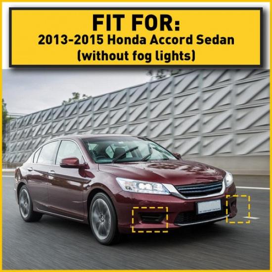 2Pc Driver & Passenger Side Fog Light Cover For 2013-2015 Honda Accord Sedan EXV