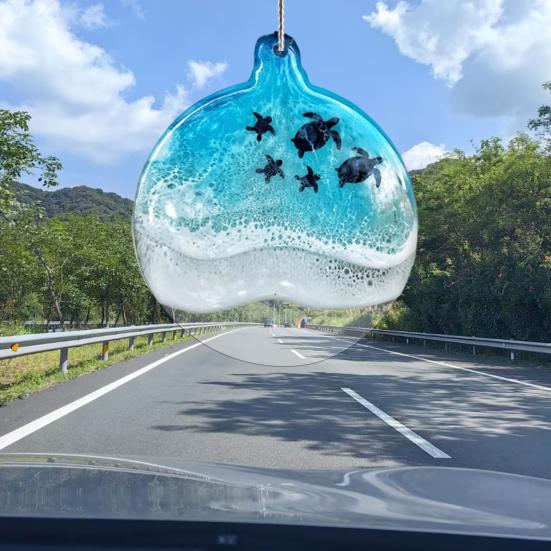 Sea Turtle Acrylic Ornaments Ocean-Themed Christmas Tree Decor Holiday Turtle Hanging Ornaments for Indoor Outdoor