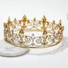Royal King Crown For Men - Metal Prince Crowns And Tiaras, Full Round Birthday Party Hats