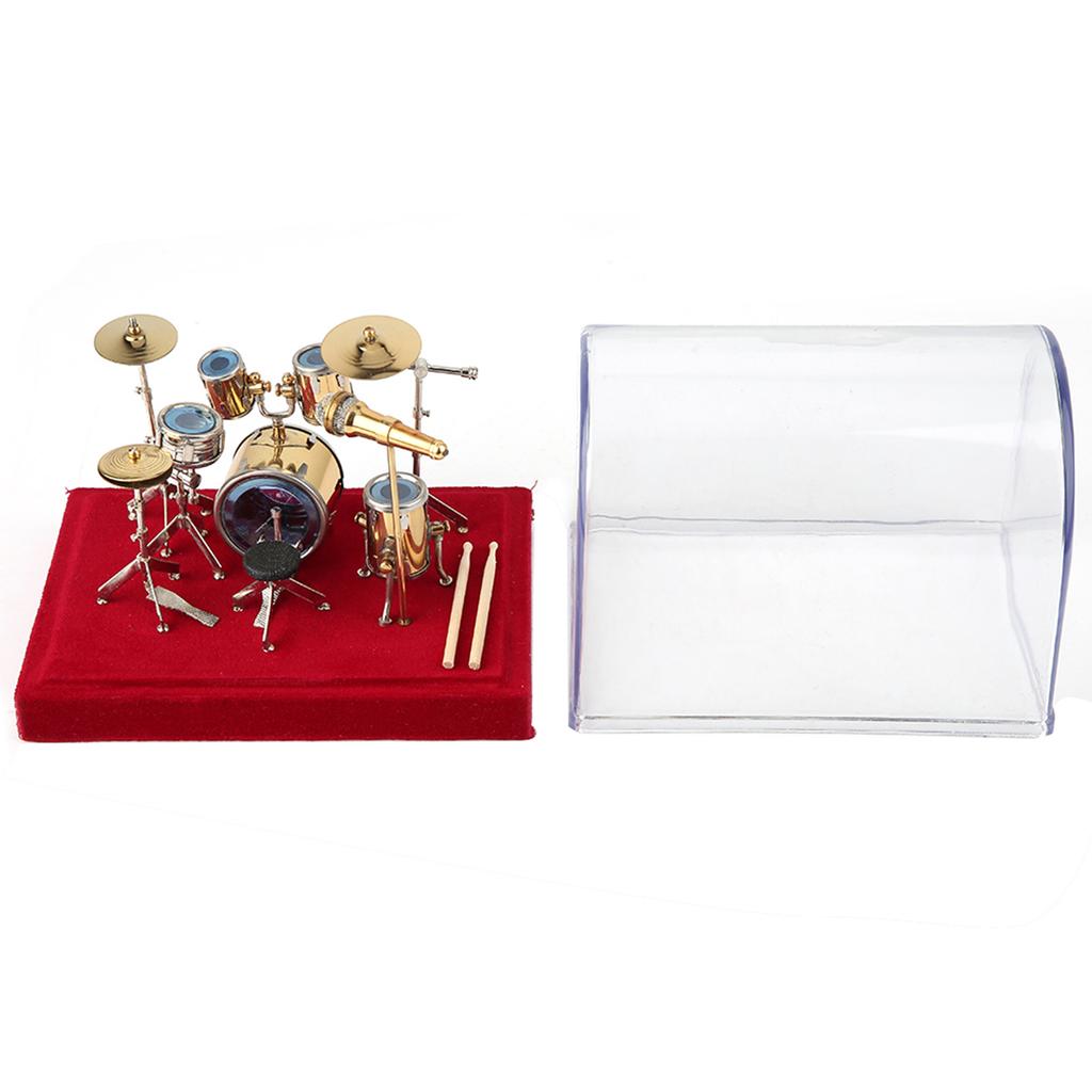 Miniatur-Musikinstrument Drum Set Modell Display Mini Ornamente Handwerk Wohnkultur (18cm)