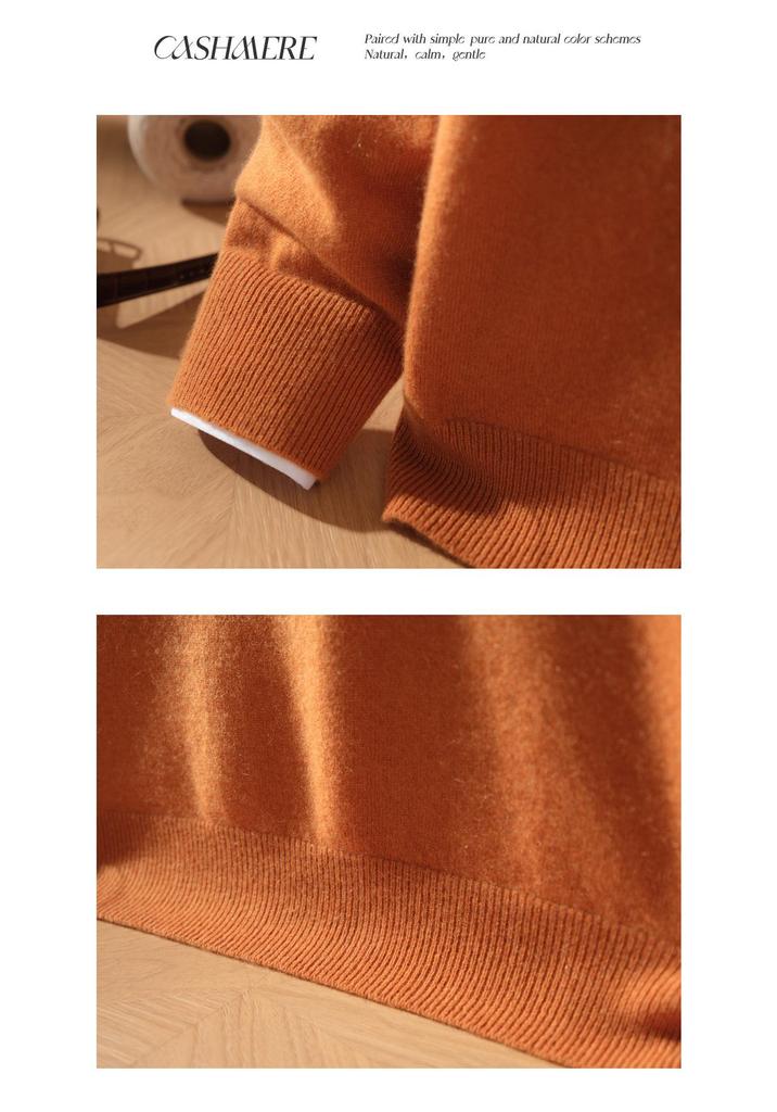 Men's 100% Pure Cashmere Four-Button Polo Collar Sweater - Autumn/Winter Knitwear