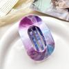 Arc-shaped Oval Grab Clip Marble Gradient Color Ponytail Bun Shark Clip High-end Hair Accessory Hair Clip