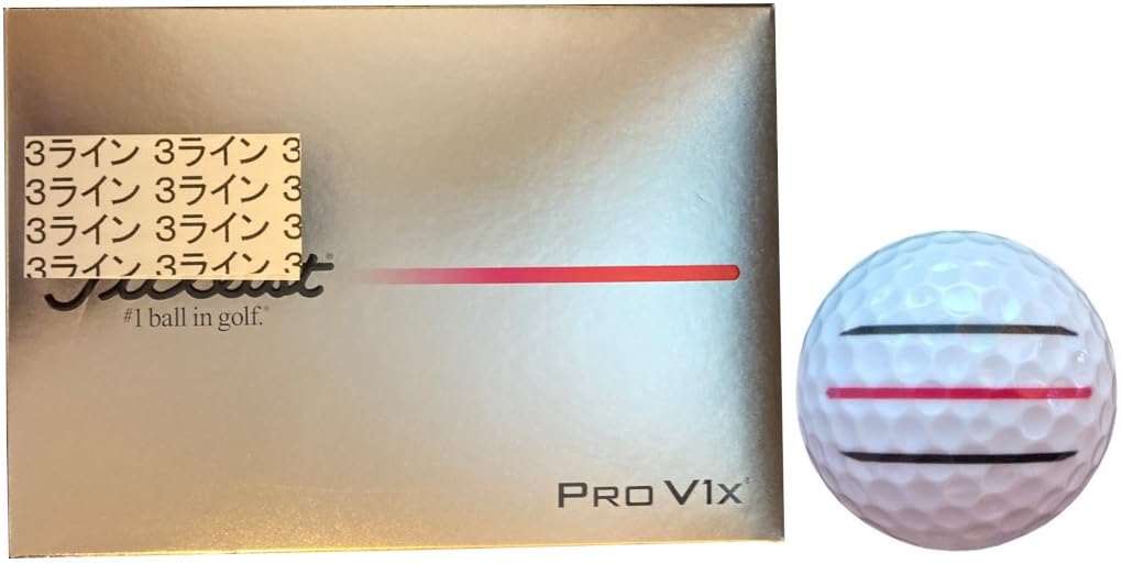 

[Happiraki_Golf Line] Titleist 2025 Pro V1 V1X Lined (V1X_White 1 Dozen_3 Lines)