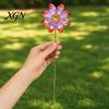 Artistic Garden Path Accents Metal Artificial Flower Stake, Decorative Yard Art Sculpture, Colorful Floral Design Lawn Ornaments Decor for Outdoor