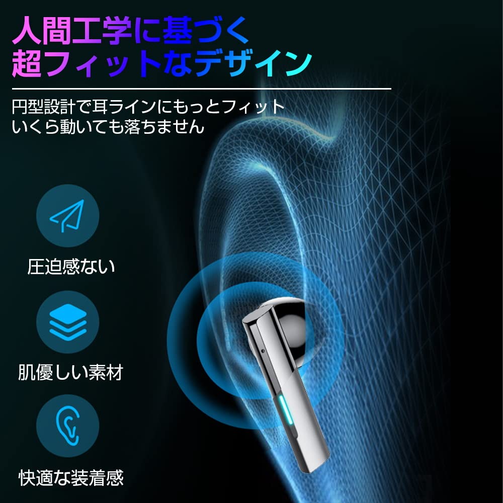 Bluetooth Wireless Earbuds with Bluetooth Binaural or Single Separate Left and Right Sound ENC Noise Automatic 4 Hours of Playback Compatible with