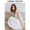 UR2026 Women's Summer Pleated Tie-Waist Cotton Midi Dress
