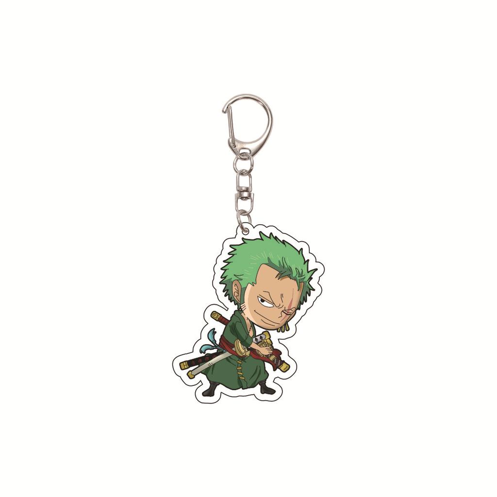 Anime One Piece keychain/clip with Chopper and Zoro Acrylic Keychain, Cartoon Acrylic Keychain Gift, Luffy Bag Keychain