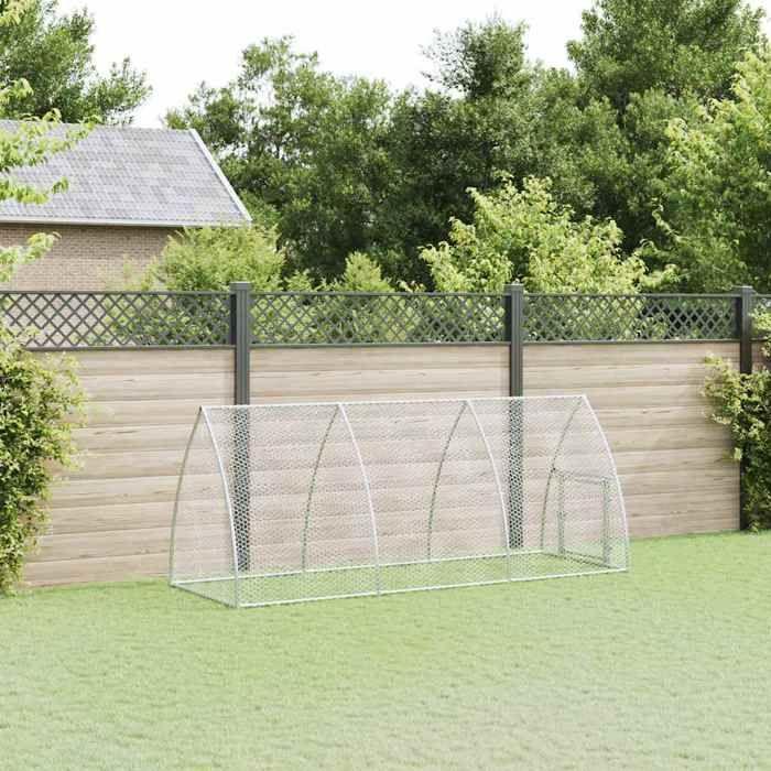 VidaXL Chicken Cage Silver 300x105x120 Cm Galvanized Steel, Chicken Coop, Chicken Run, Chicken Coop with Run, Hut 172553