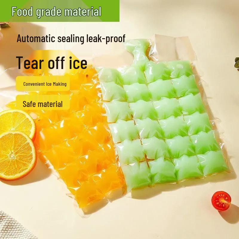 Self-Sealing Disposable Ice Cube Bags, Passion Fruit Infused Ice Tray Molds for Freezer