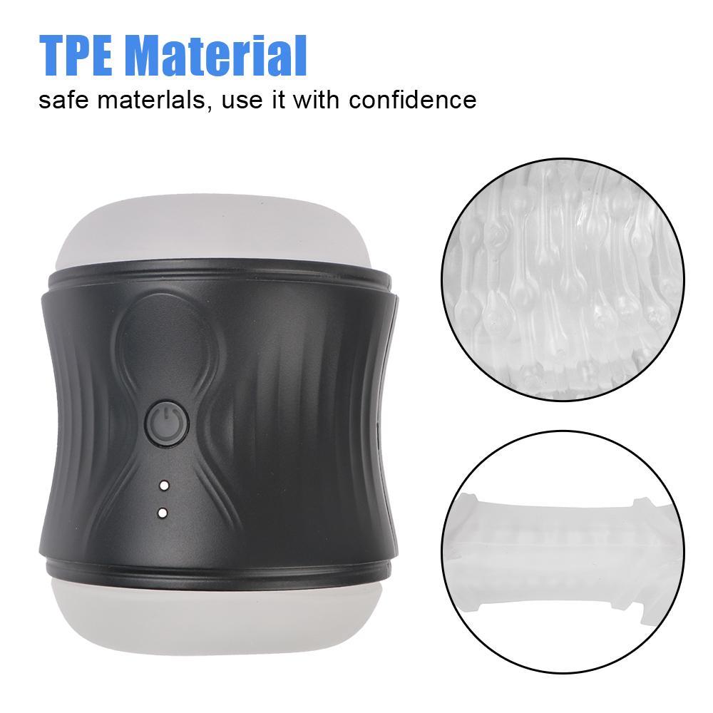 Realistic Pussy 10 Vibration Modes Automatic Masturbation Cup Male Masturbator TPE Blowjob Double Sided