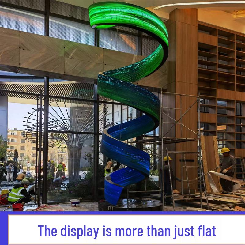 

HD Indoor Curved LED Flexible Full Color Ribbon Display Screen 24x12 cm