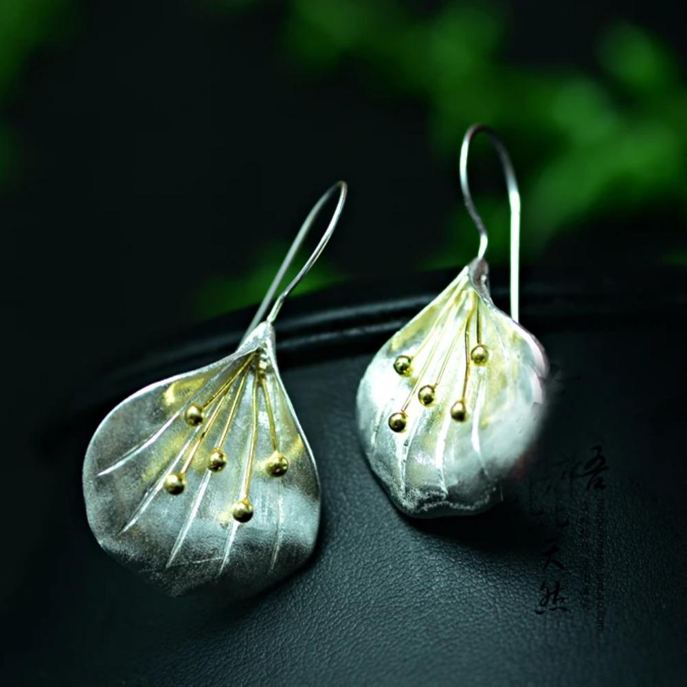 925 Silver Long Flower Earrings Elegant Lady Prevent Allergy Fashion Jewelry New Design