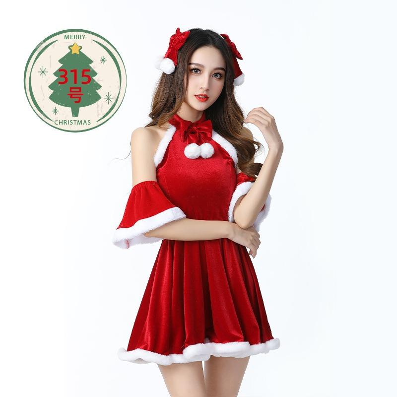 Golden Velvet Christmas Clothing Sexy Bunny Clothing Christmas Clothing Nightclub Bar Party Clothing Performance