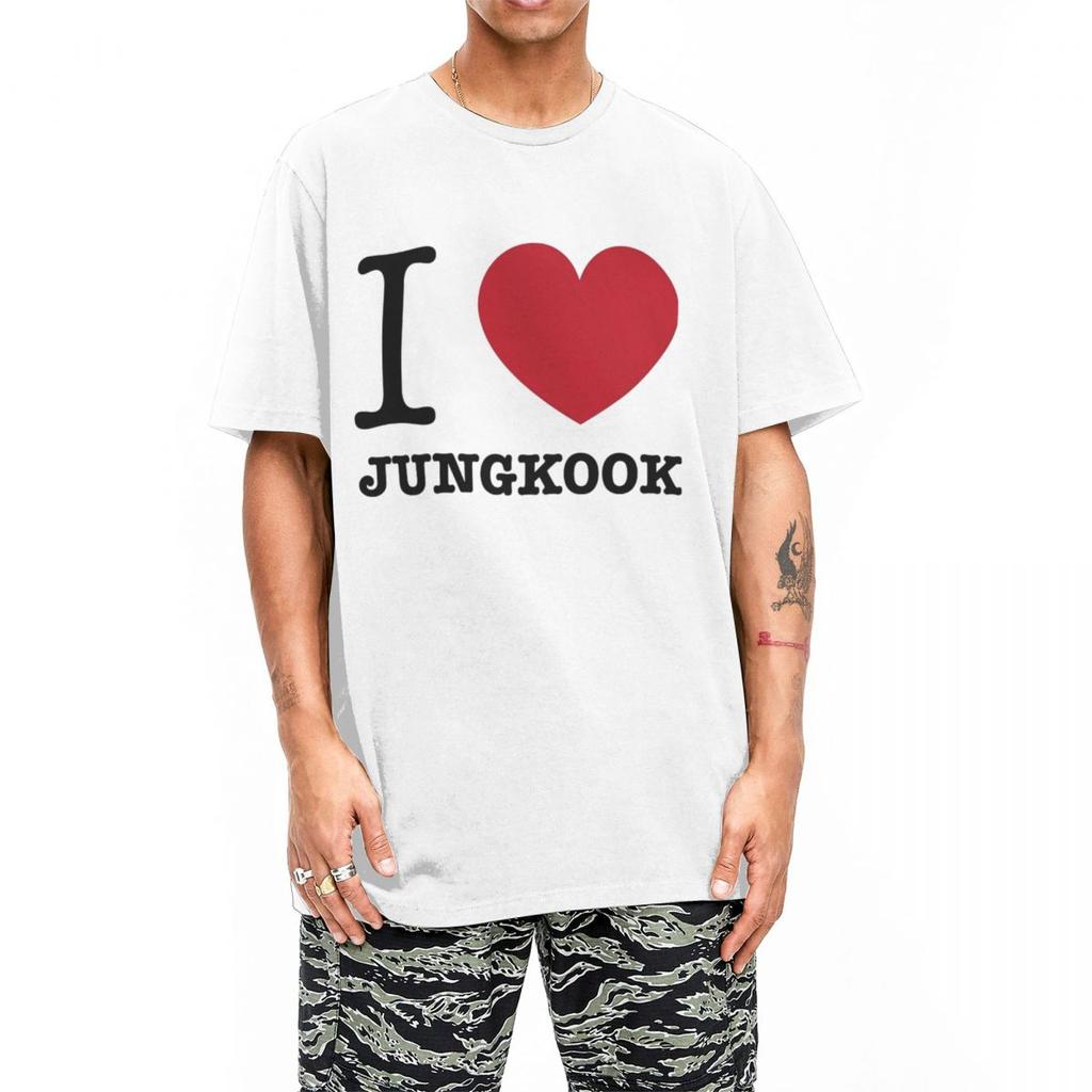 Koszulka Haikyuu Kocham Jungkooka 100% Bawełna Koszulki Nowość Koszulka dla Mężczyzn Lato Y2K Podstawowa Codzienna Krótki Rękaw