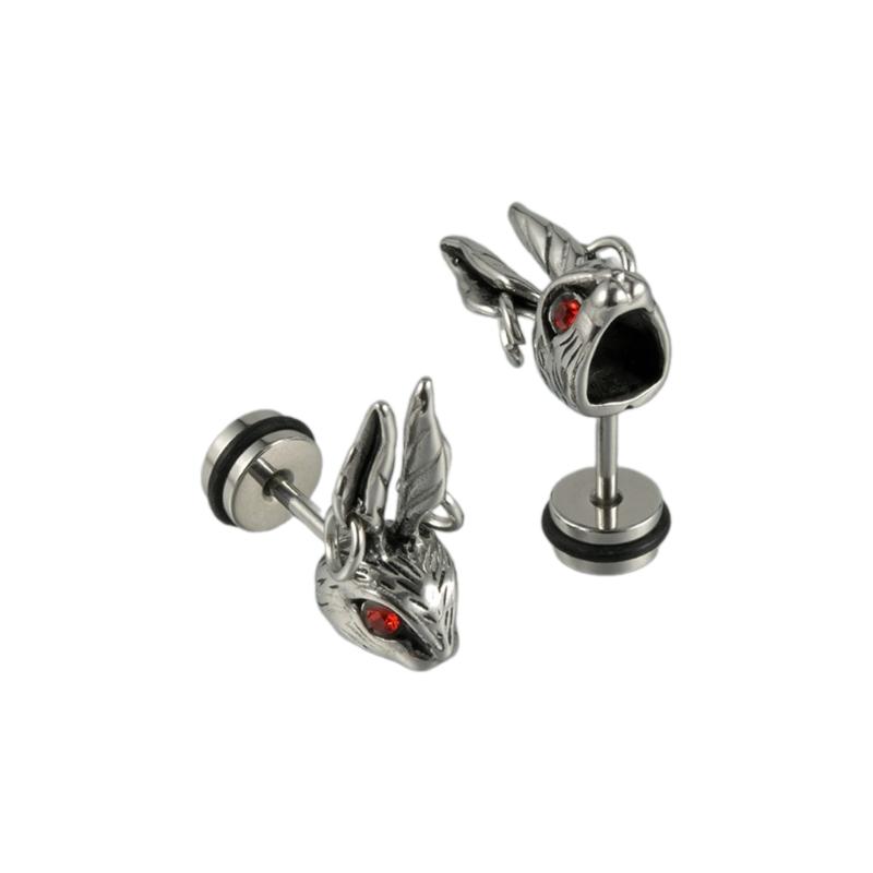 Unique Stainless Steel Skull Ear Piercings Goth Ear Studs Earrings Comfortable Wear Party Makeup for Fashion Enthusiasts