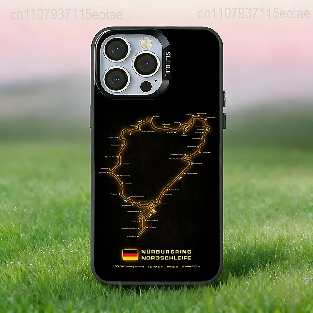 Funda para Teléfono de Coche Deportivo N-Nurburgring Para iPhone 17,16,15,14,13,12,11,Pro,Max,Plus,E,Air,Mini Cubierta Negra IMD