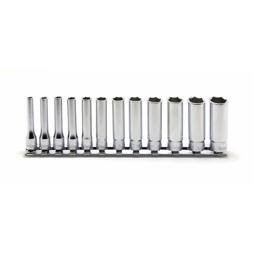 Koken 1/4" (6.35mm) Square Hexagon Deep Socket Rail Set, 12 pieces, RS2300M/12
