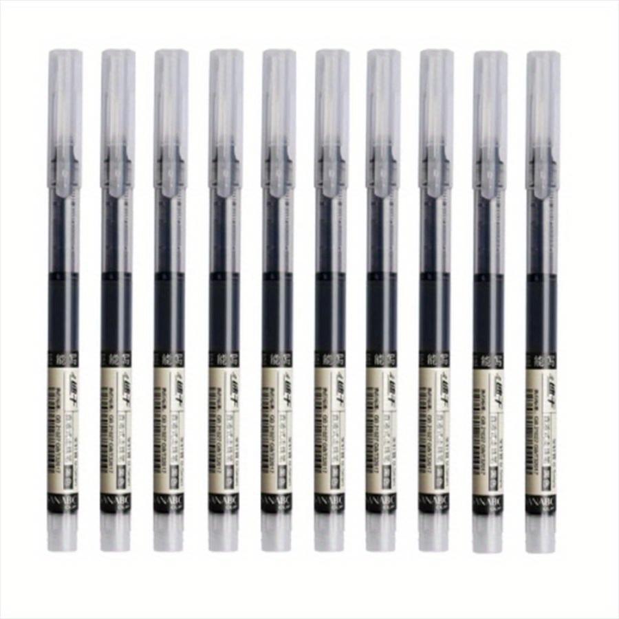 100Pcs Straight Liquid Ball Pen Quick Drying Business File Signature Gel Pen 0.5mm Black/Blue Ink Office School Use,Birthday Gifts,School Season